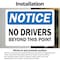 Signmission OSHA Notice Decal - No Drivers Beyond This Point OSHA Notice Sign, Vinyl Decal, 14in x 10in, 2PK OS-2PACK-NS-D-1014-L-19551 - alternate 6